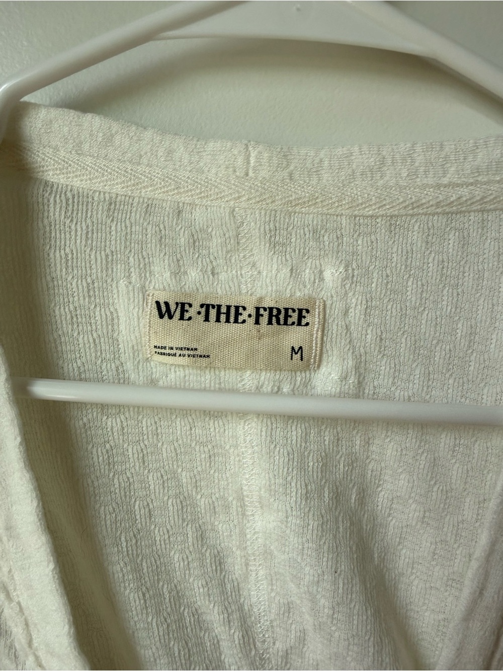 We The Free Cream Textured Knit Cardigan